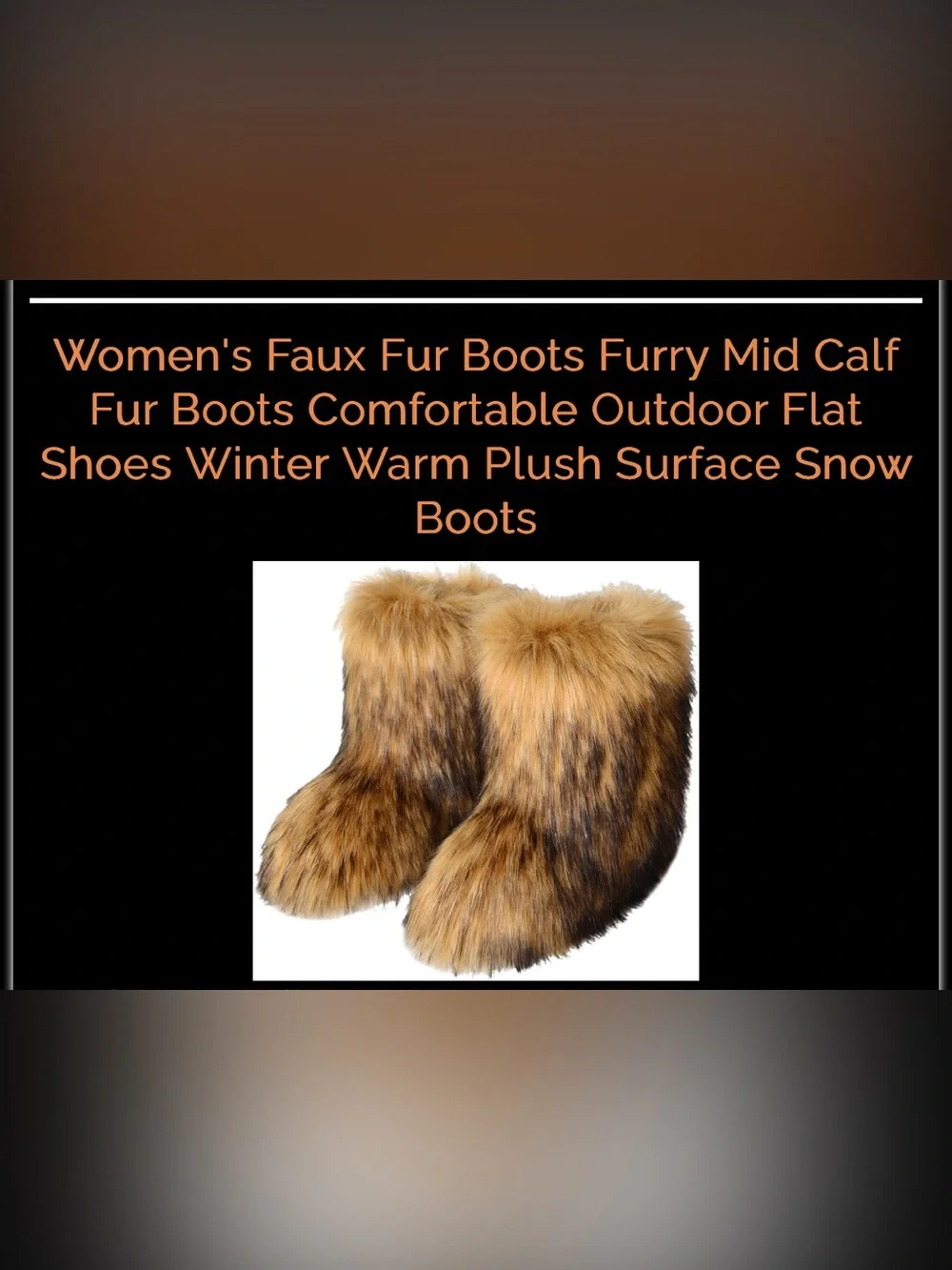 NWT Furry Mid-Calf Boots for Women, size 10, indoor or outdoor, rubber sole.